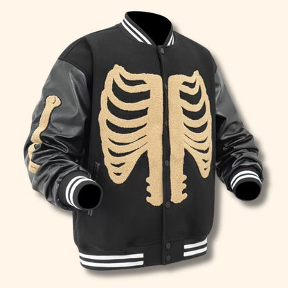 Skeleton Varsity Bomber Jacket | Revangiol