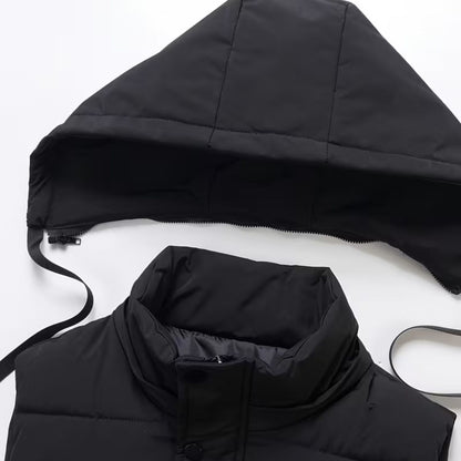 Hooded Winter Puffer Vest | Revangiol