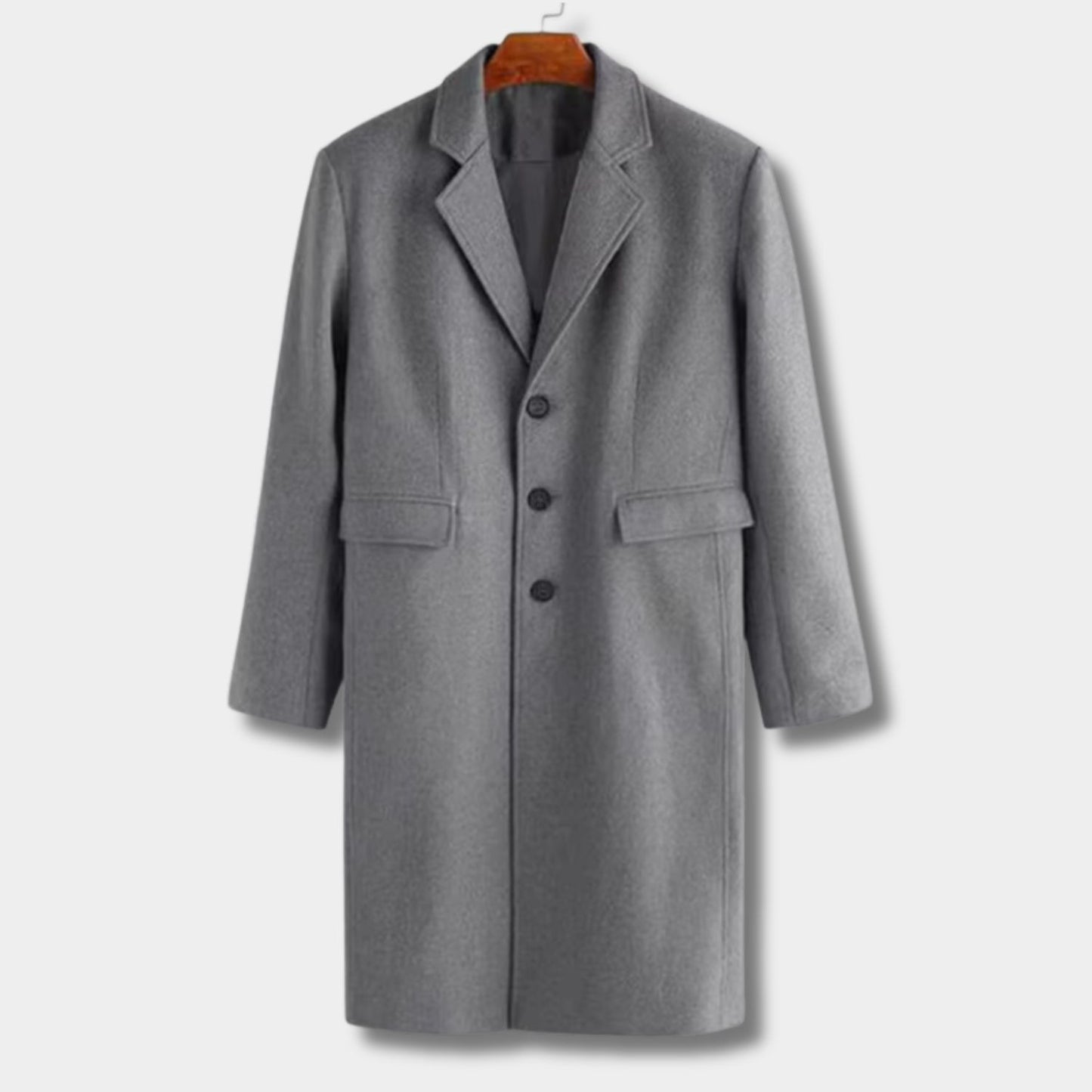 Notched Lapel Wool Over Coat | Revangiol