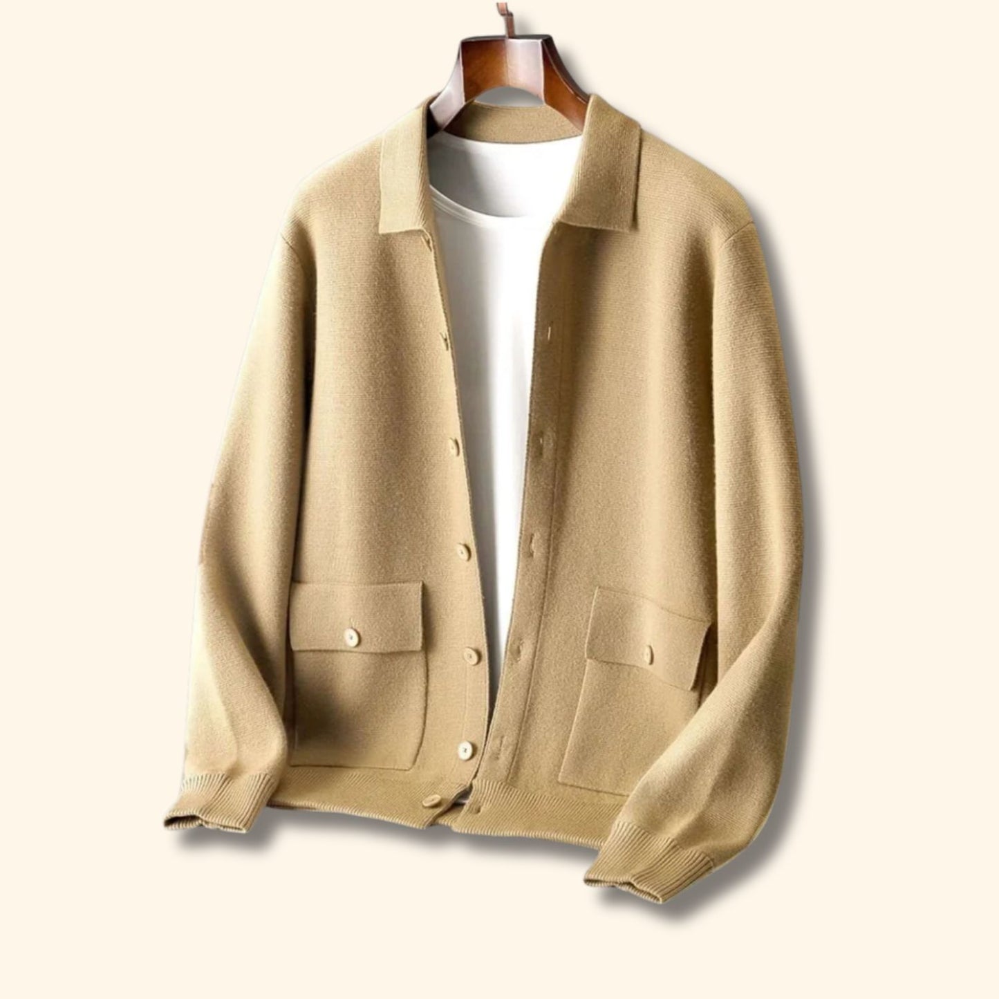 Collared Button Knit Cardigan | Revangiol