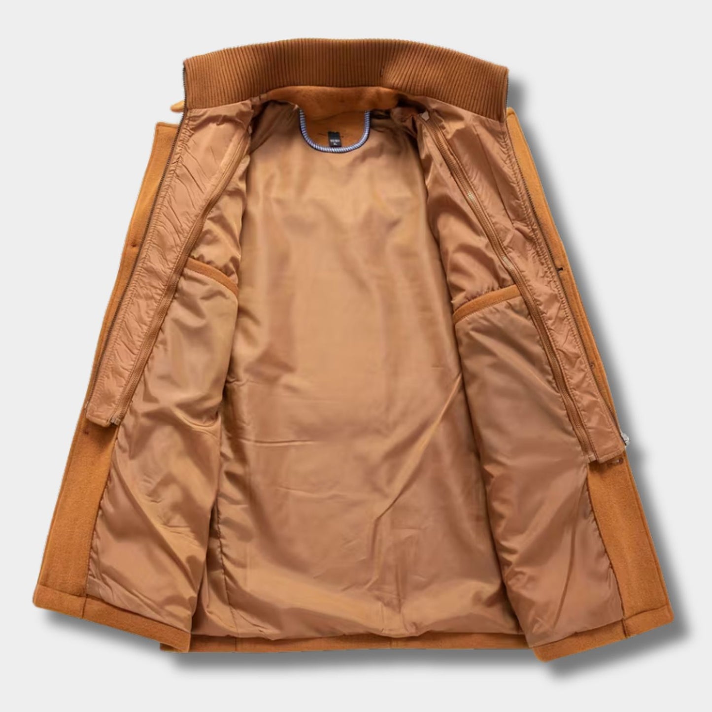 High Neck Fleece Pea Coat | Revangiol