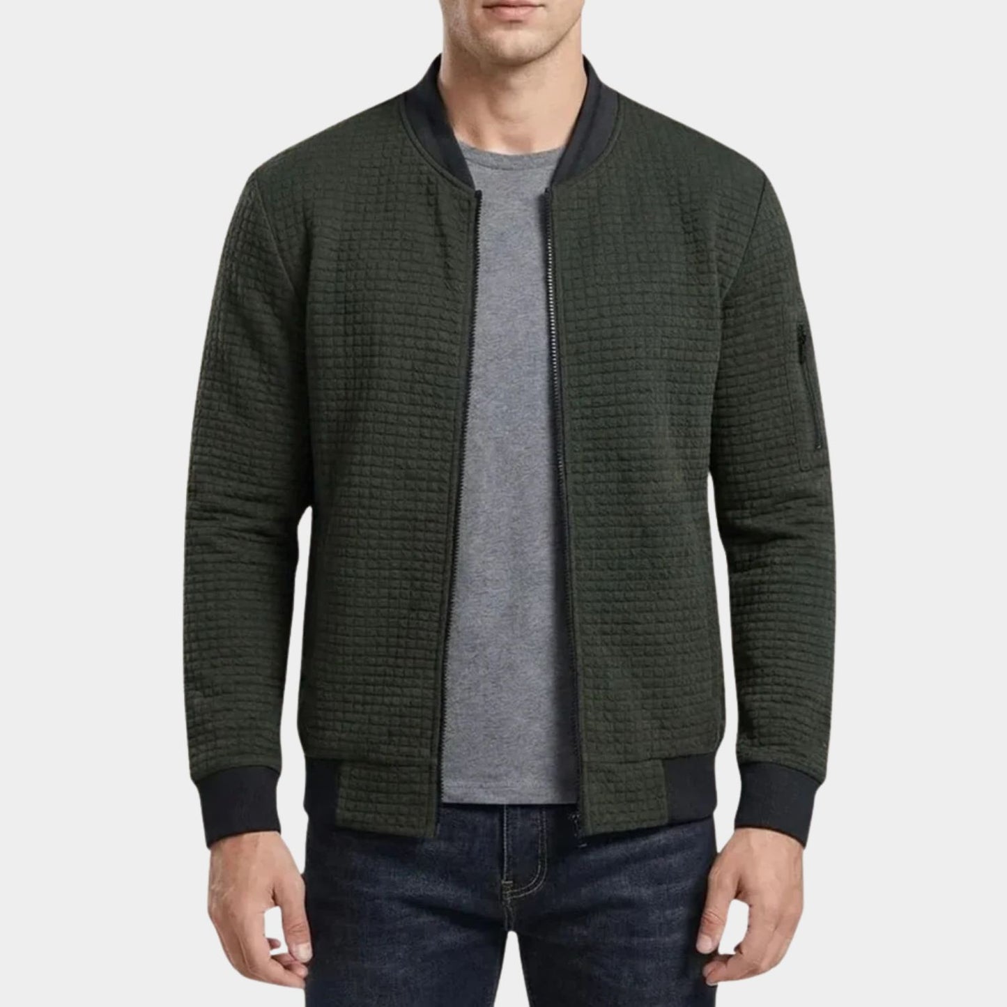 Quilted Zip Knit Cardigan | Revangiol