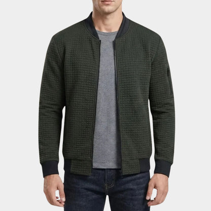Quilted Zip Knit Cardigan | Revangiol