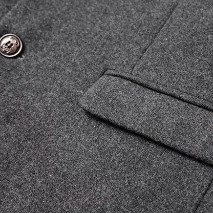 High Neck Wool Blend Over Coat | Revangiol