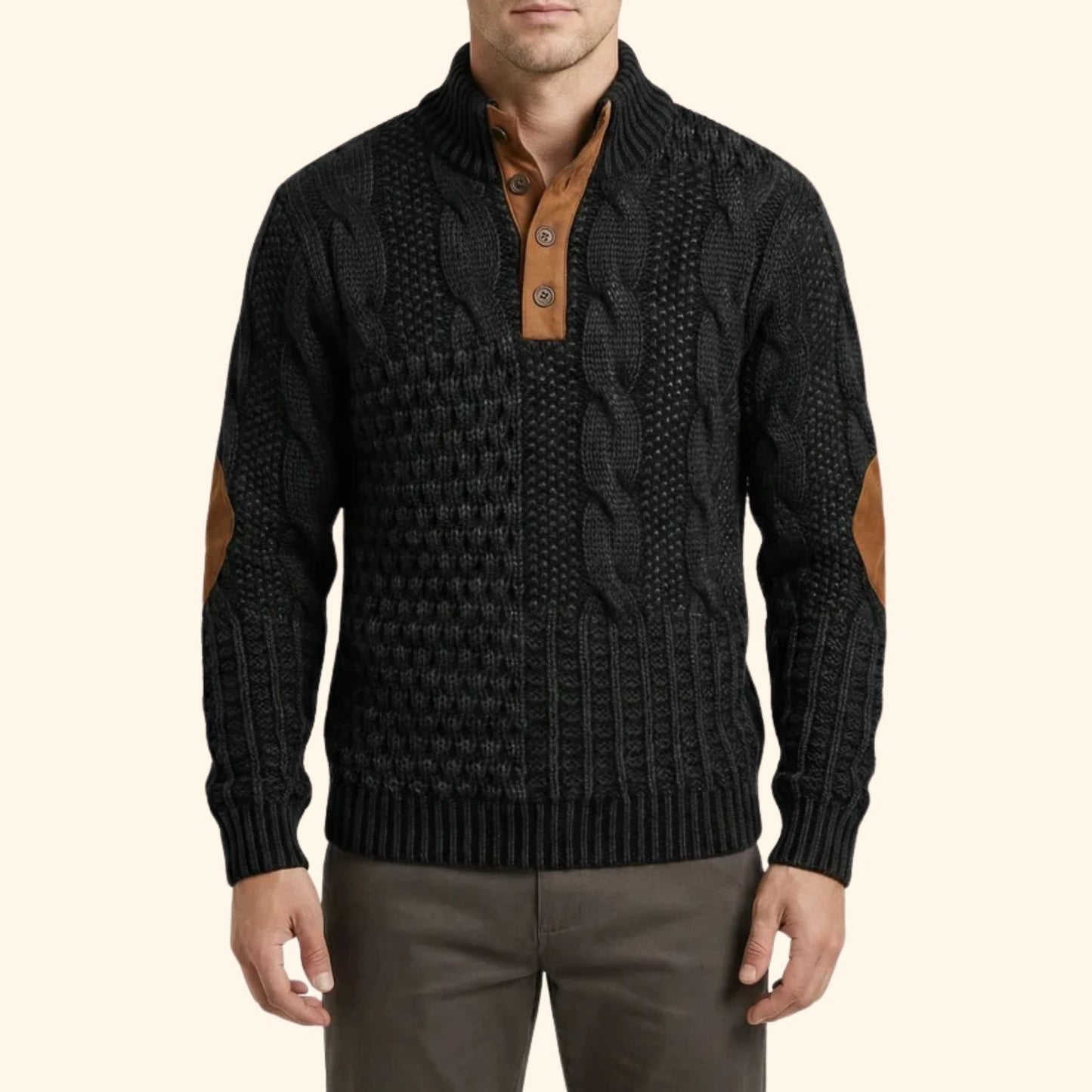 Textured Cable Knit Sweater | Revangiol