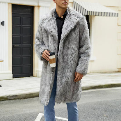 Wide Collar Shaggy Fur Coat | Revangiol