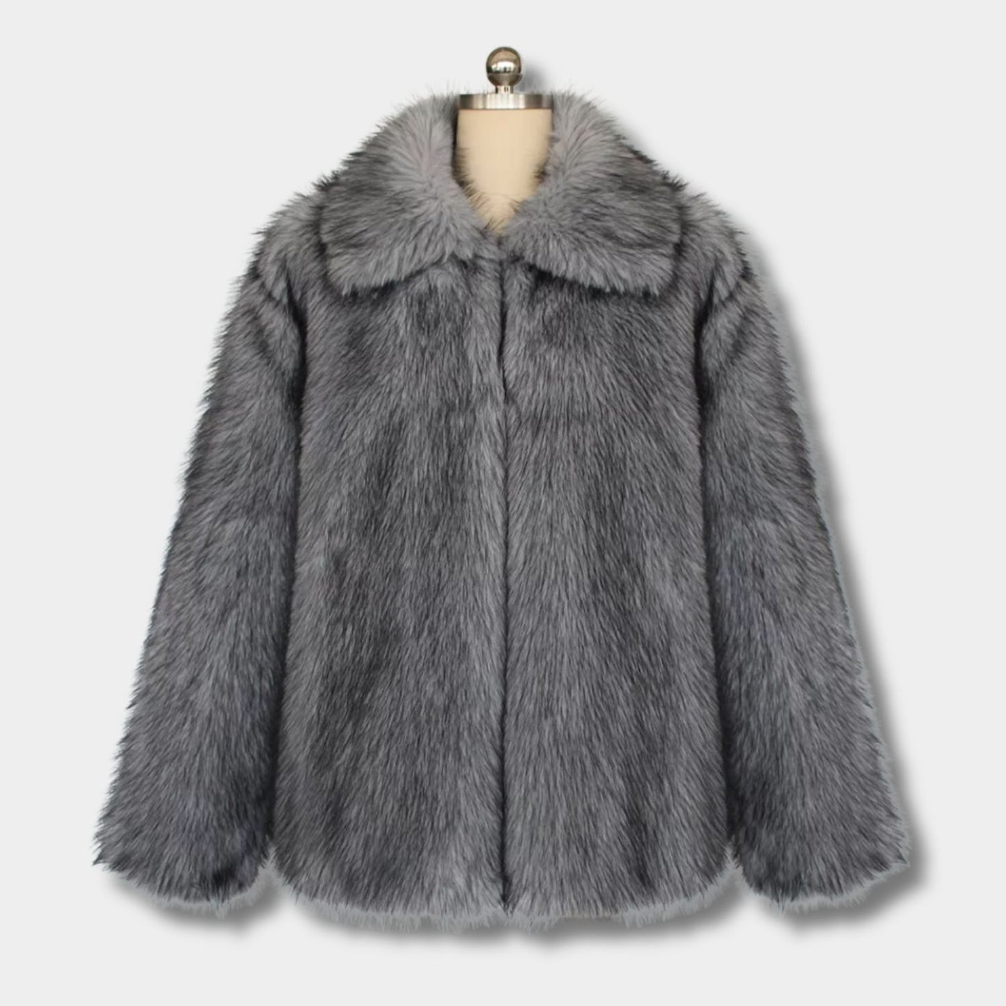 Wide-Lapel Faux Fur Jacket | Revangiol