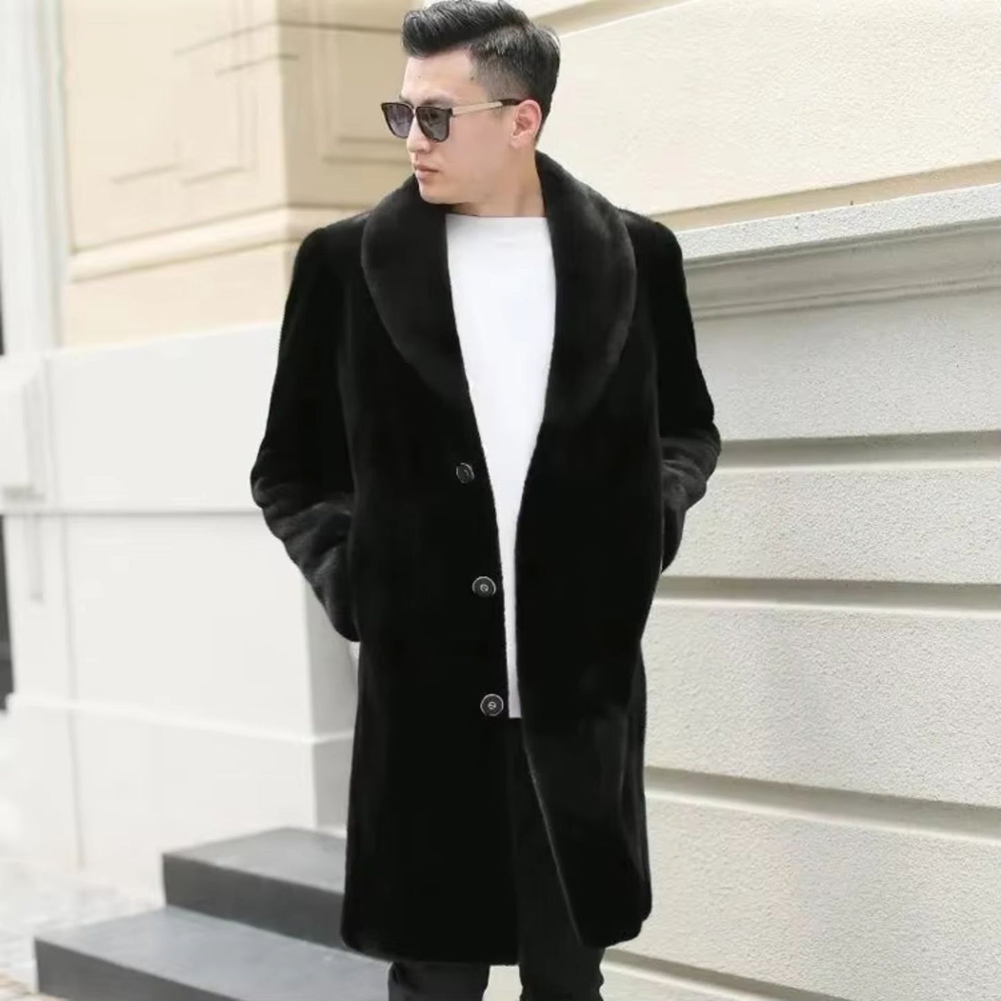Button Front Plush Fur Coat | Revangiol