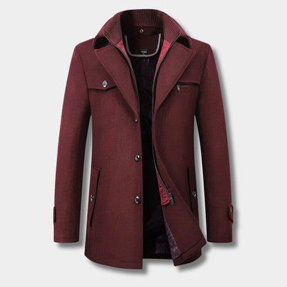 Ribbed Collar Padded Over Coat | Revangiol