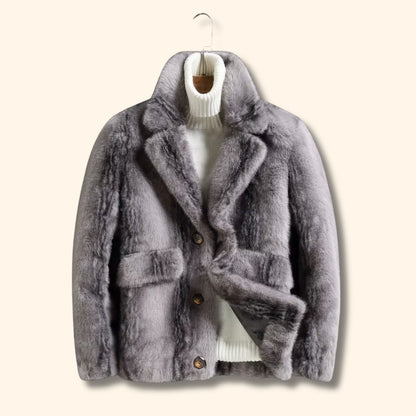 Classic Lapel Faux Fur Jacket | Revangiol