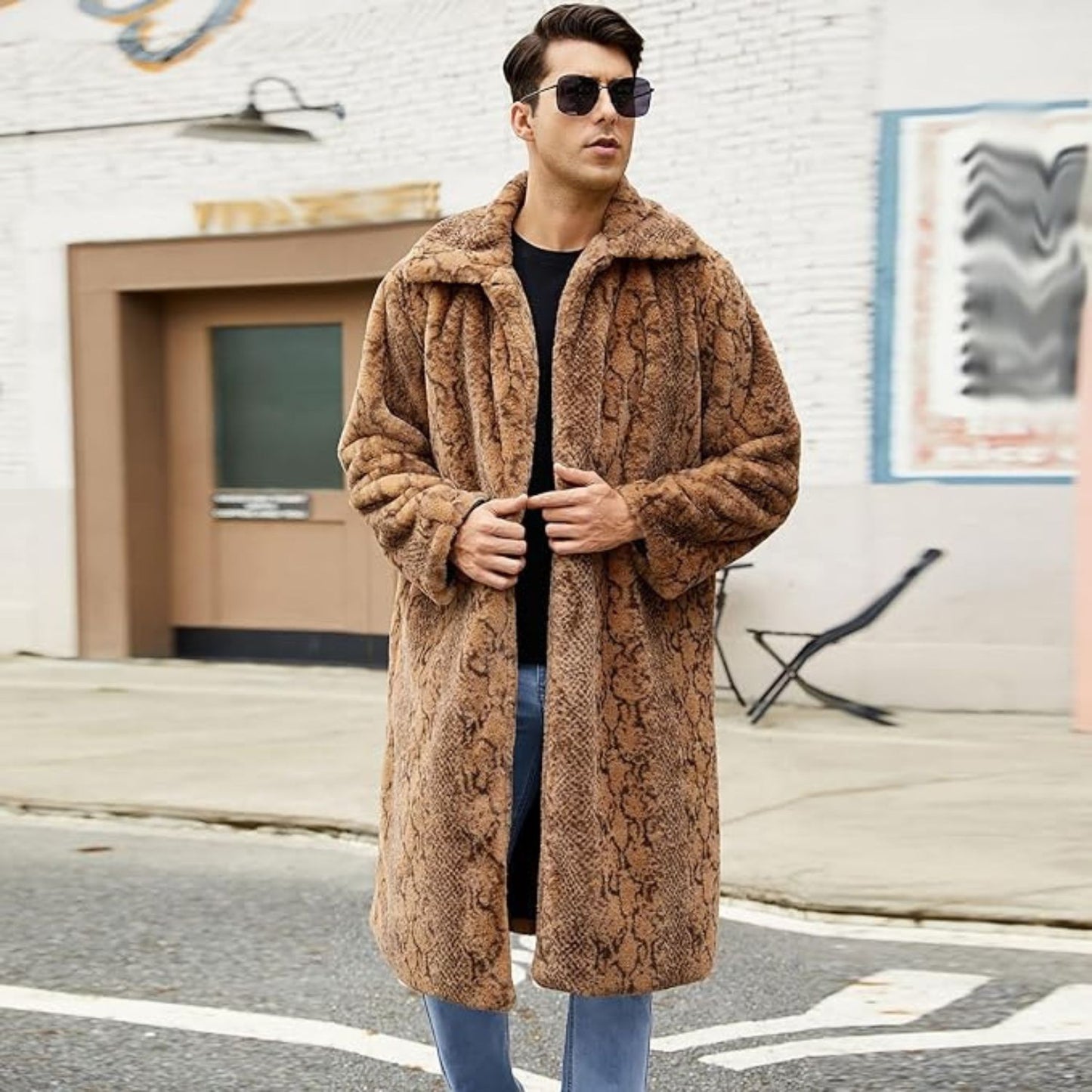 Textured Statement Fur Coat | Revangiol