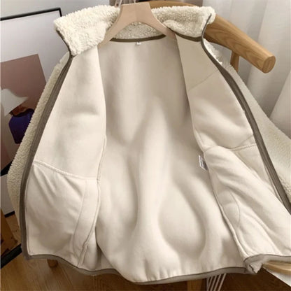 Plush Stand-Collar Fleece Jacket | Revangiol