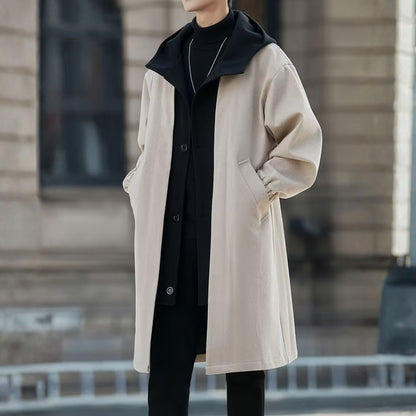 Color Block Hooded Over Coat | Revangiol
