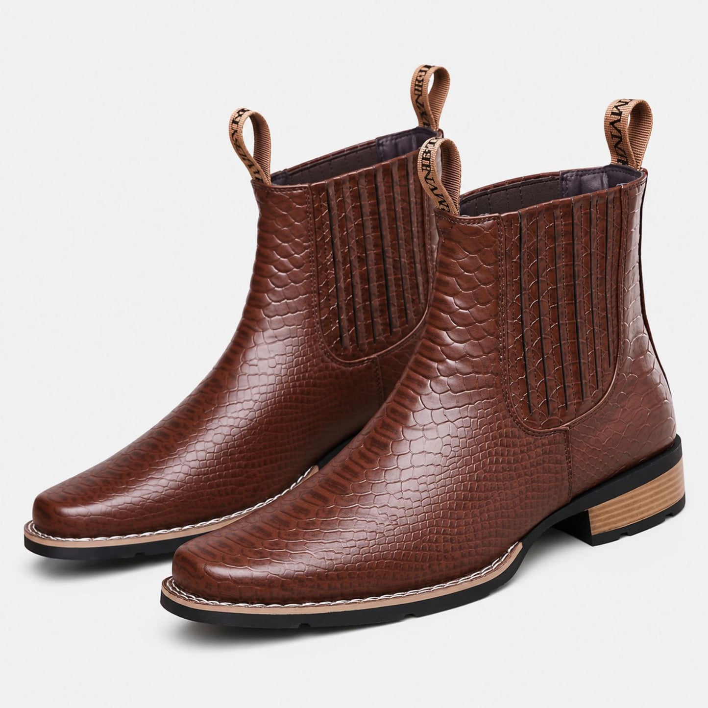 Croc Embossed Dress Boots | Revangiol