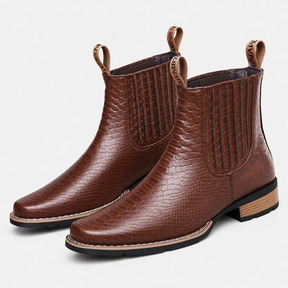 Croc Embossed Dress Boots | Revangiol