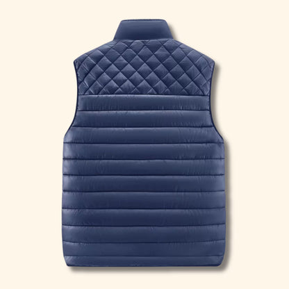 Quilted Stand Collar Puffer Vest | Revangiol
