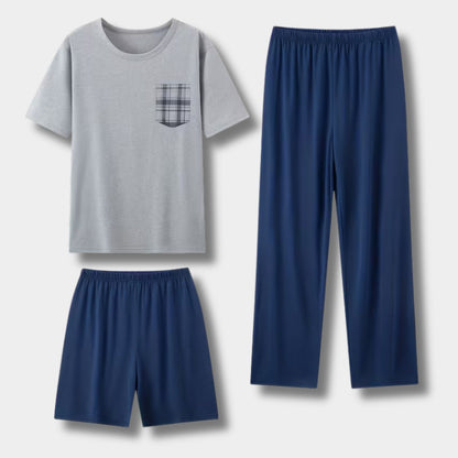 3-Piece Plaid Summer Pajama Set | Revangiol