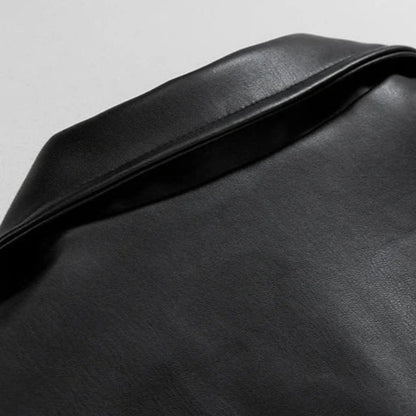 Oversized Retro Leather Jacket | Revangiol