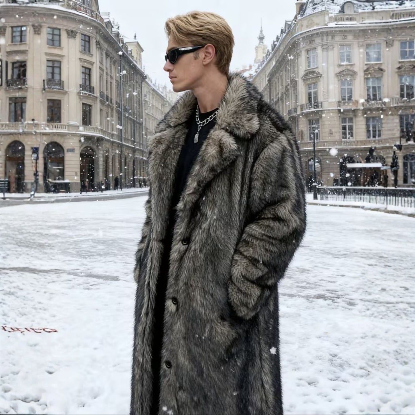 Ombre Lapel Midlength Fur Coat | Revangiol