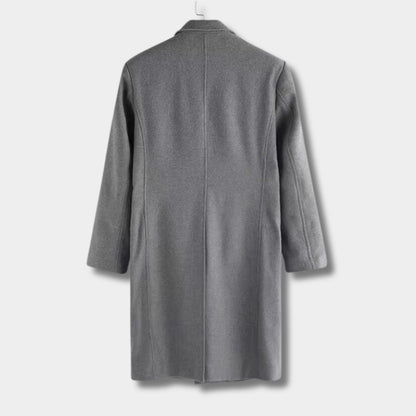 Notched Lapel Wool Over Coat | Revangiol