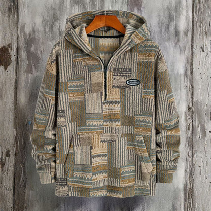 Patchwork Sherpa Half Zip Hoodie | Revangiol
