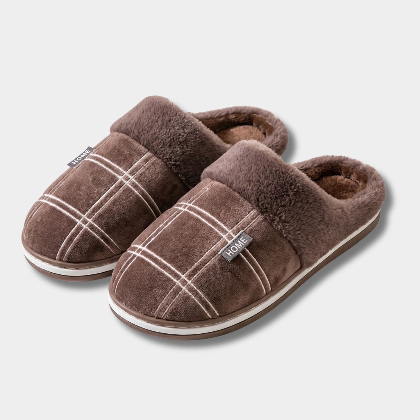 Padded Checked Fleece Slippers | Revangiol