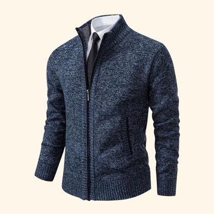 Zip-Up Mock Neck Cardigan | Revangiol
