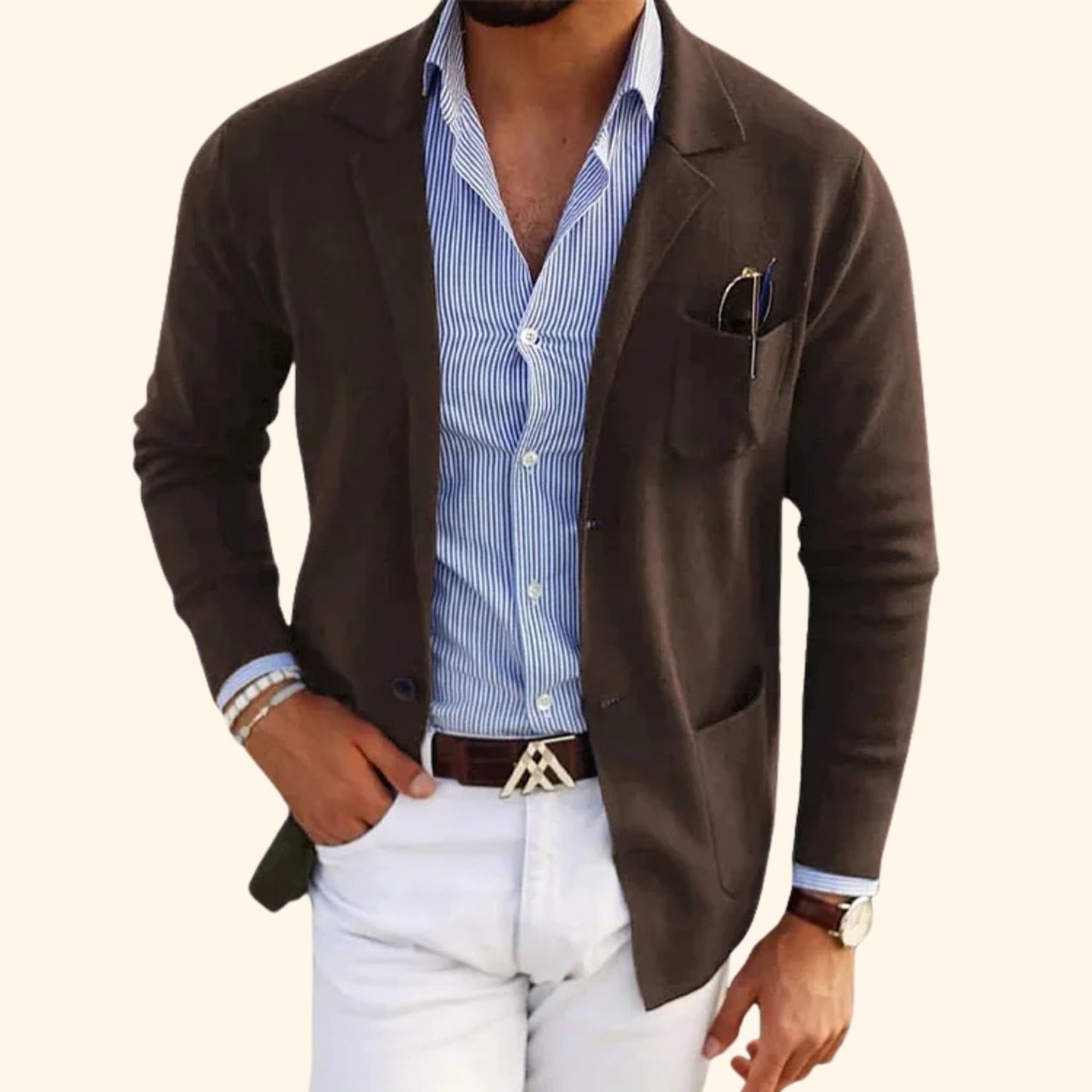 Tailored Lapel Knit Cardigan | Revangiol