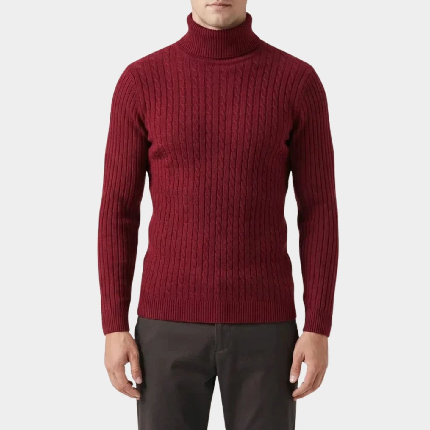 Cable Knit Turtleneck Sweater | Revangiol