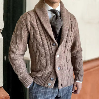 Cable Shawl Collar Cardigan | Revangiol