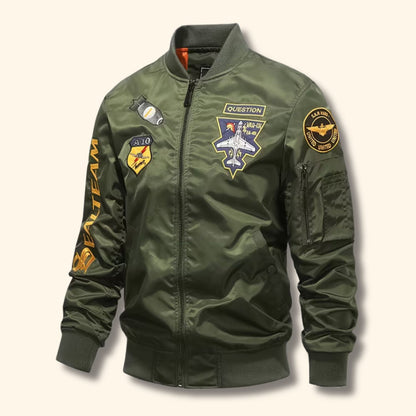 Embroidered Flight Aviator Jacket | Revangiol