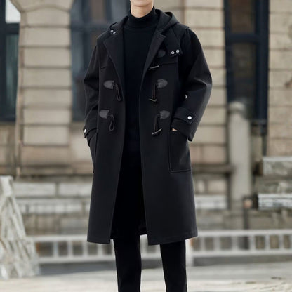 Hooded Toggle Button Over Coat | Revangiol