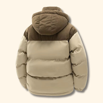 Corduroy Hooded Puffer Jacket | Revangiol