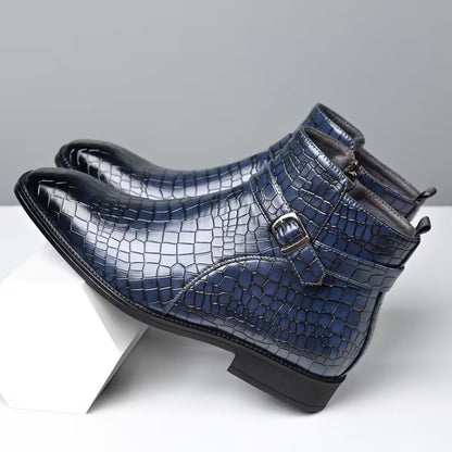 Croc Buckle Dress Boots | Revangiol