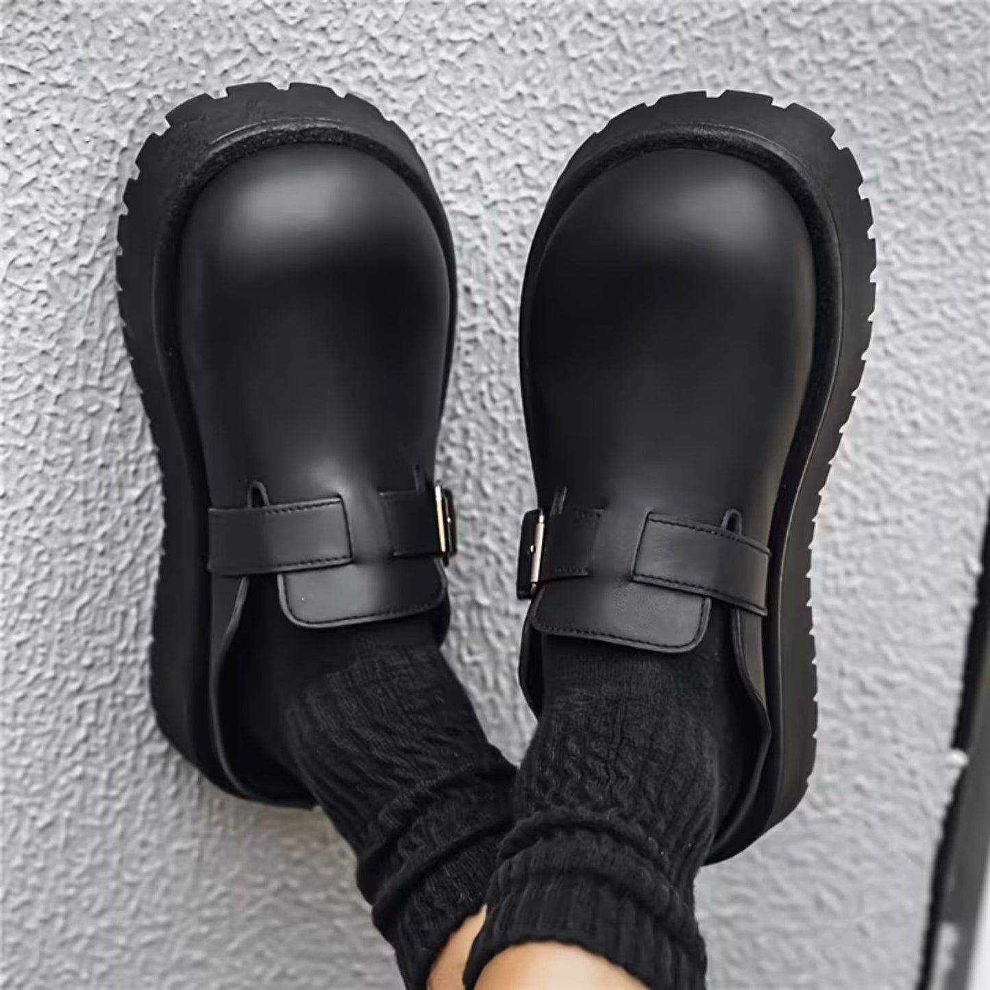 Adjustable Buckle Leather Clogs | Revangiol