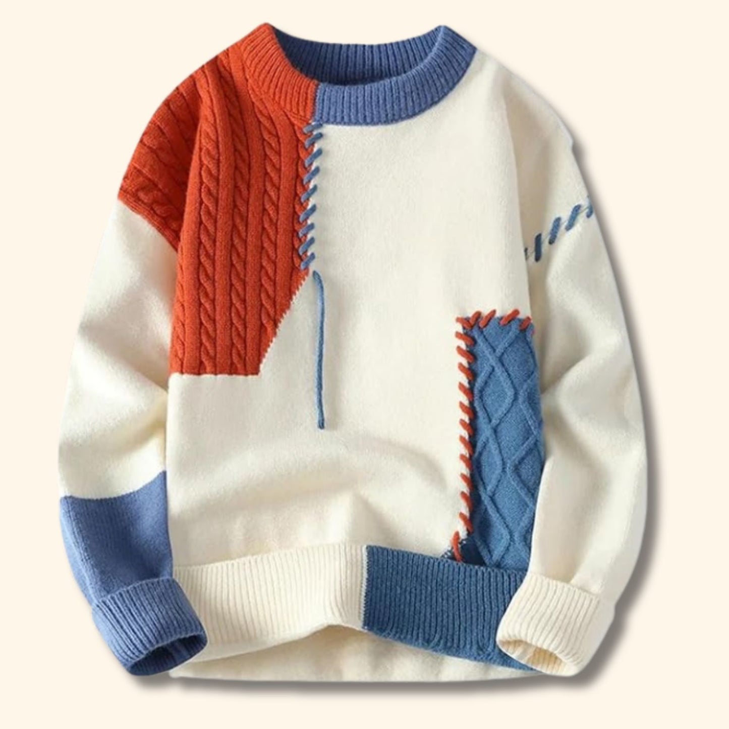 Distressed Knit Crew Neck Sweater | Revangiol
