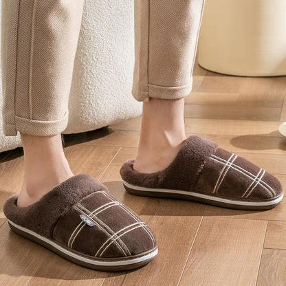 Padded Checked Fleece Slippers | Revangiol
