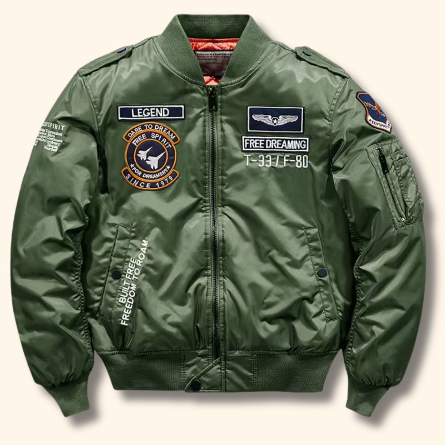 Embroidered Nylon Aviator Jacket | Revangiol