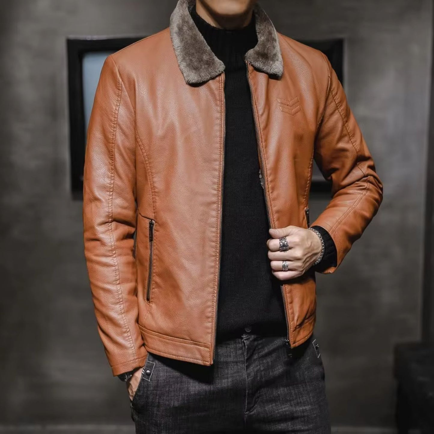 Thermal Lined Leather Jacket | Revangiol