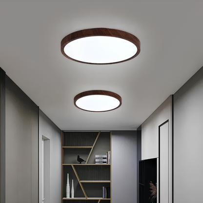 Modern Walnut LED Ceiling Lamp | Revangiol