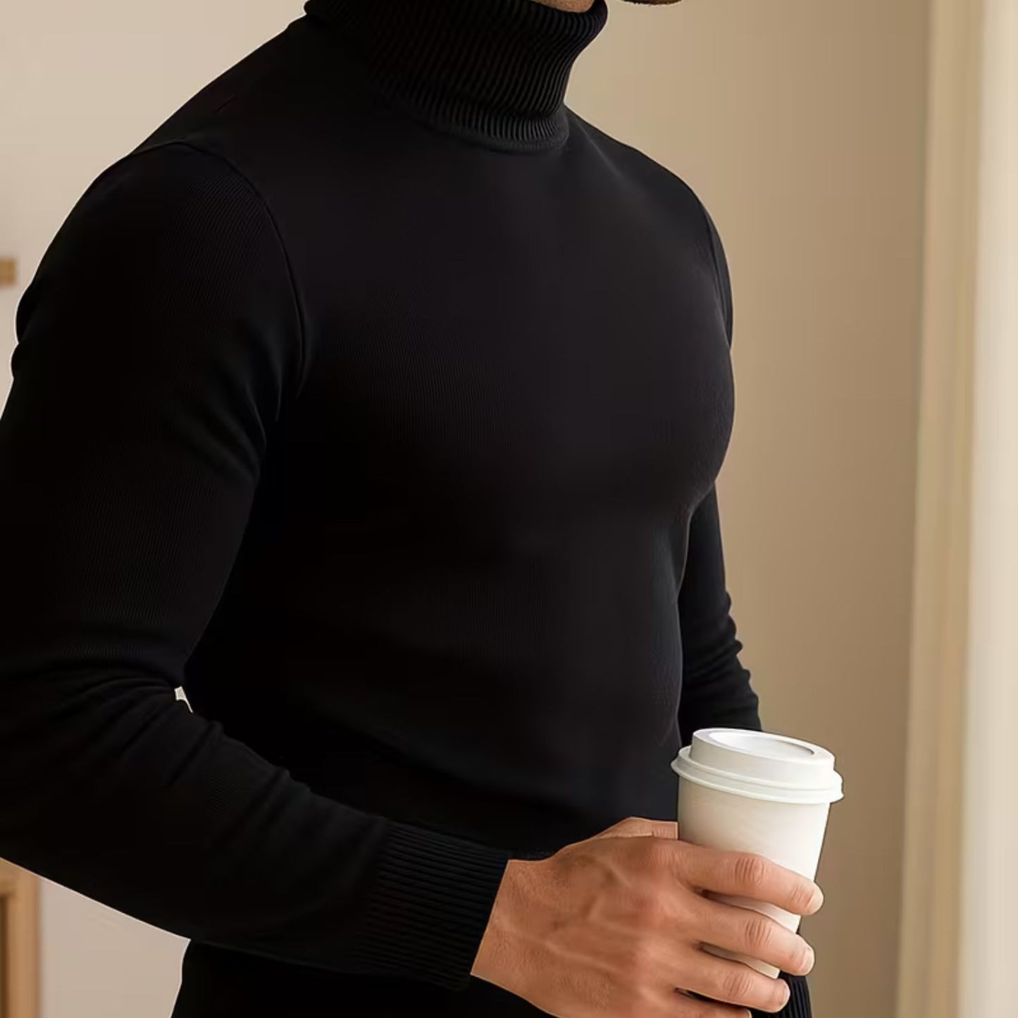 Solid High Neck Turtleneck | Revangiol