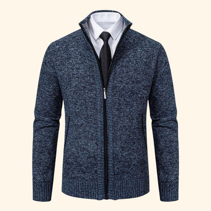 Zip-Up Mock Neck Cardigan | Revangiol
