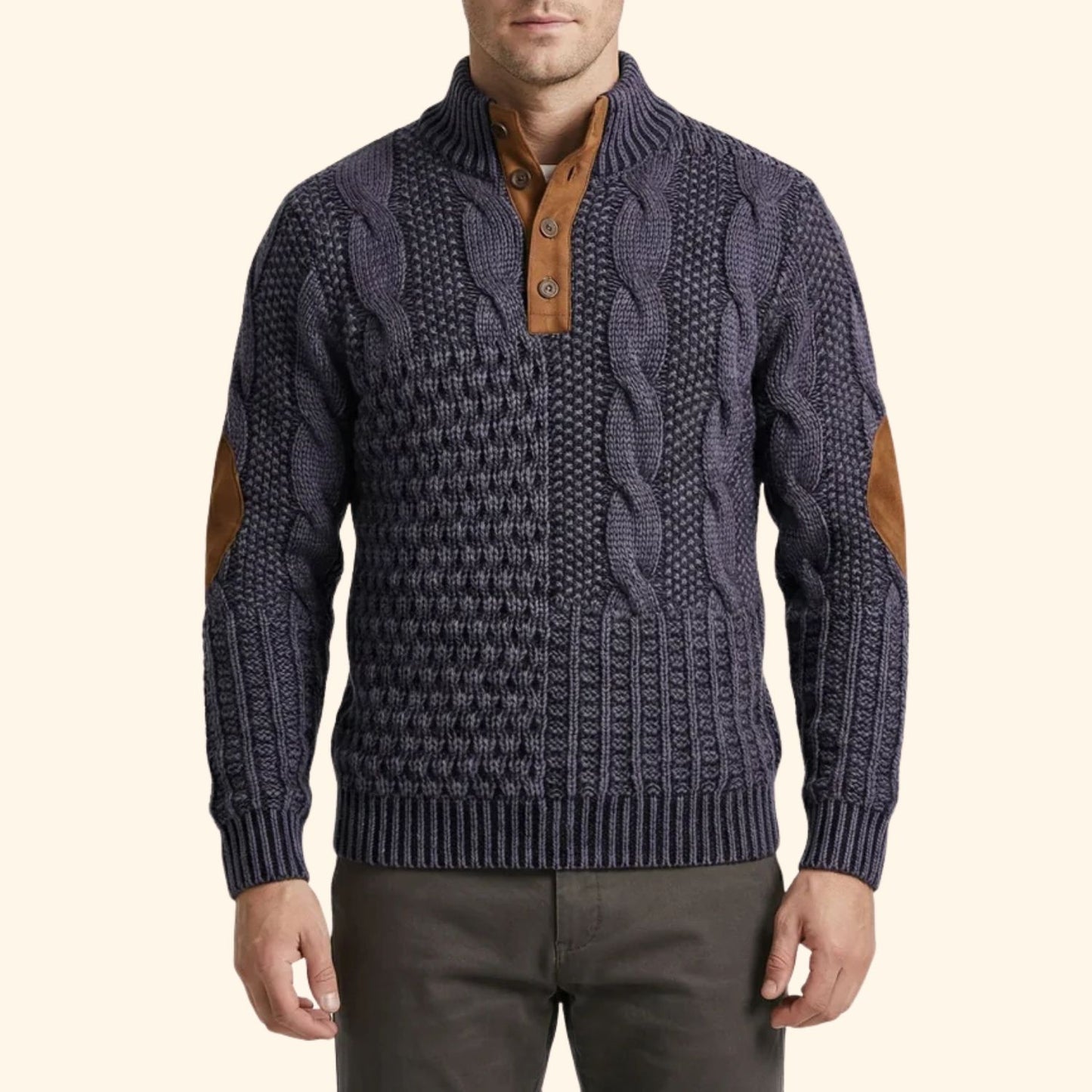 Textured Cable Knit Sweater | Revangiol