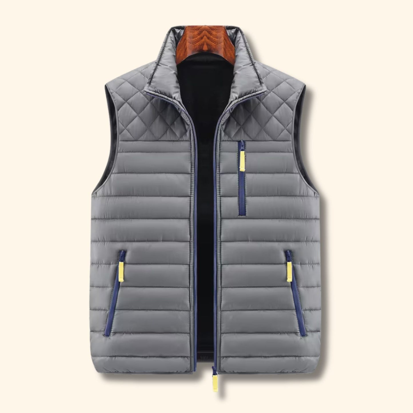 Quilted Stand Collar Puffer Vest | Revangiol