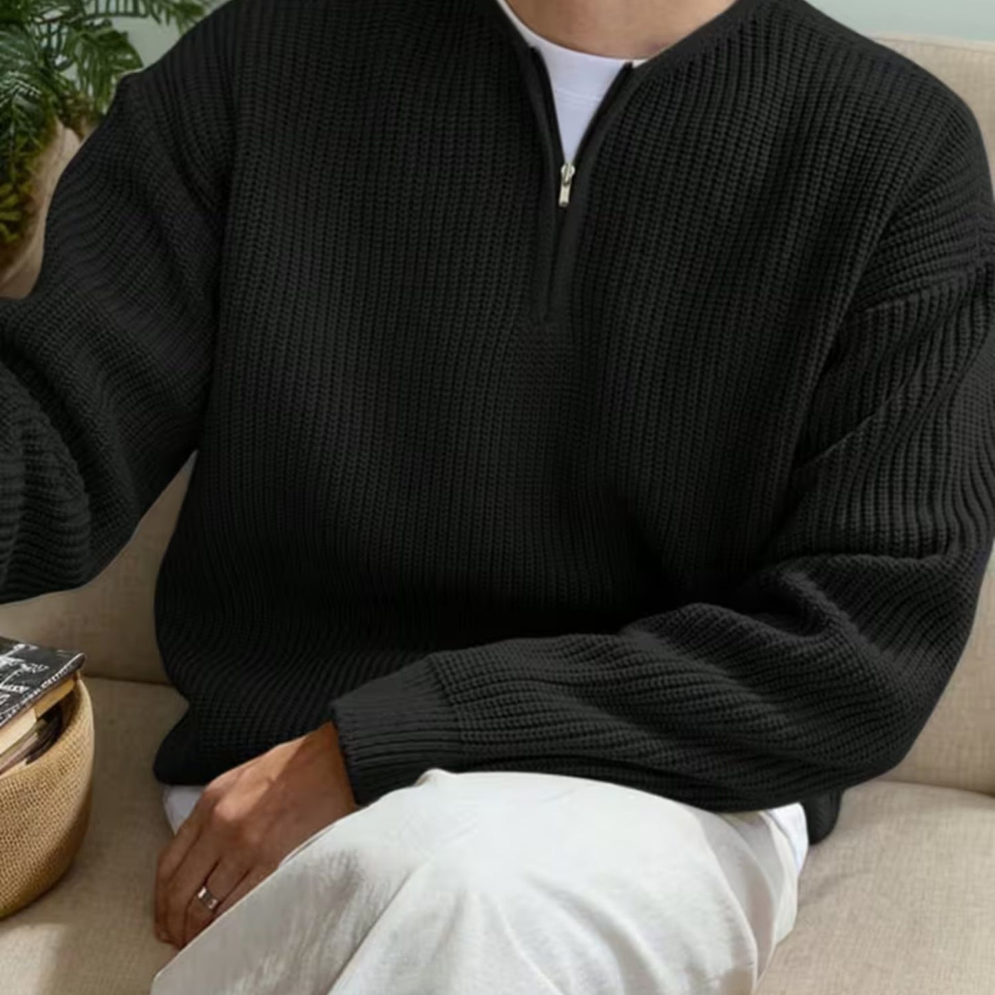 Half-Zip Knit Sweater | Revangiol