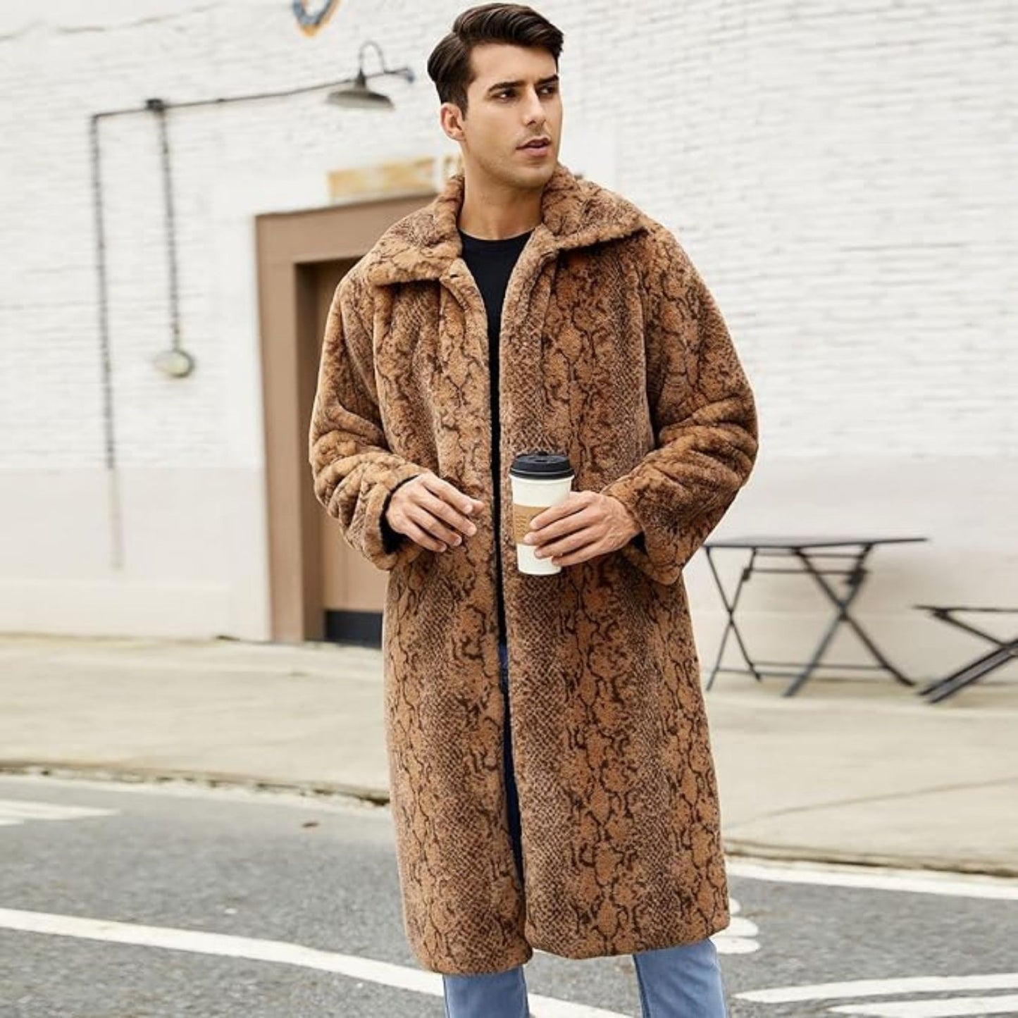 Textured Statement Fur Coat | Revangiol
