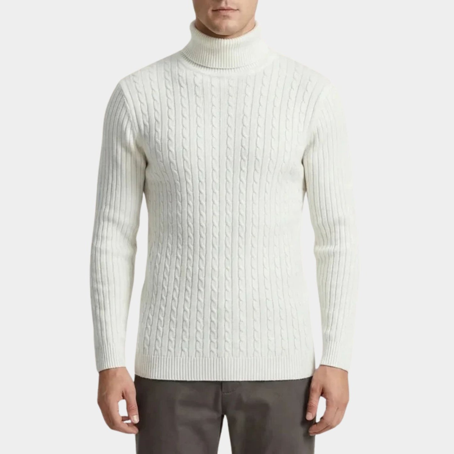Cable Knit Turtleneck Sweater | Revangiol