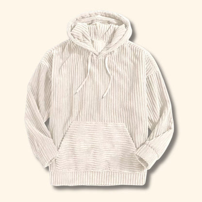 Textured Corduroy Pullover Hoodie | Revangiol