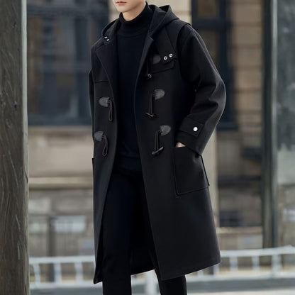 Hooded Toggle Button Over Coat | Revangiol