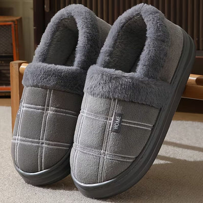 Plaid Fleece Slip-On Slippers | Revangiol